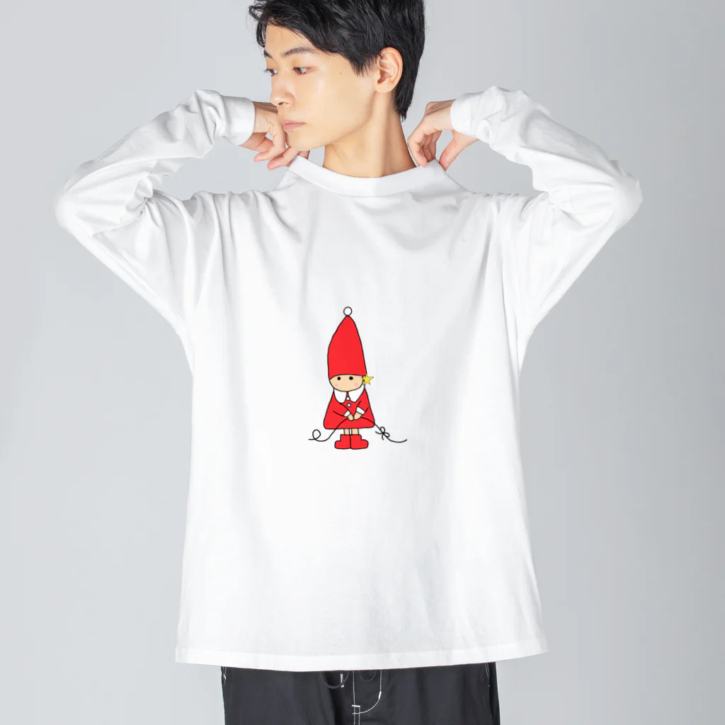 たま屋の赤い服ののえるちゃん ビッグシルエットロングスリーブTシャツ