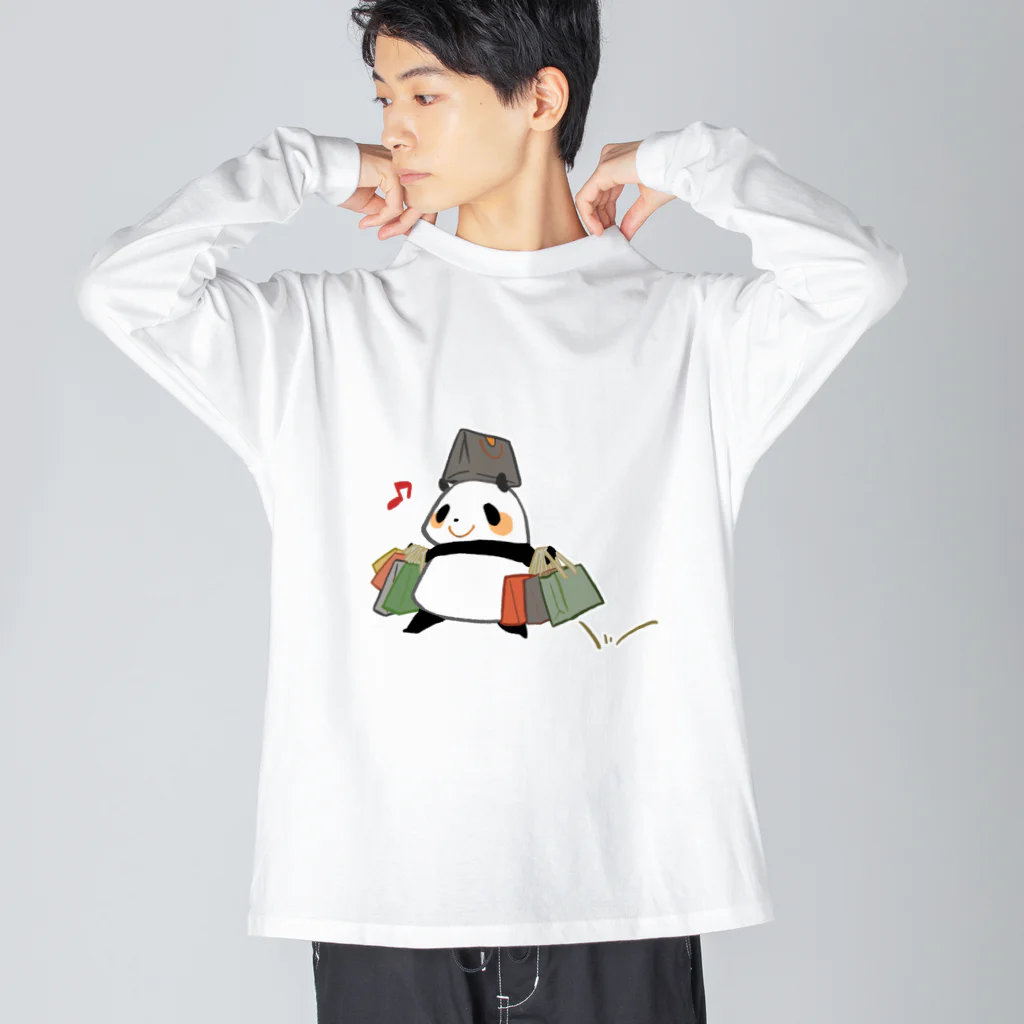 うさやのバーゲンを満喫するパンダ ビッグシルエットロングスリーブTシャツ