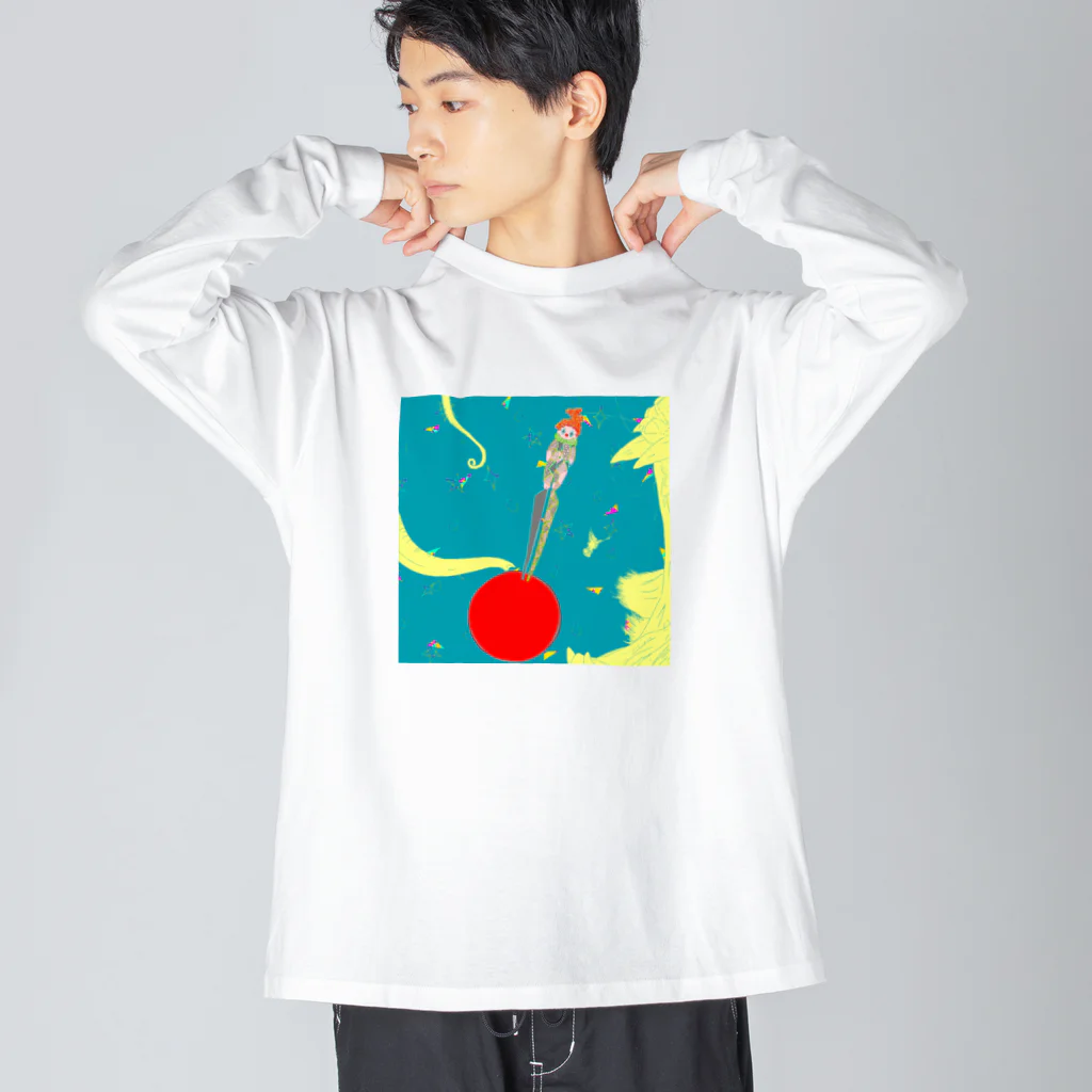 向日葵のピエロ ビッグシルエットロングスリーブTシャツ