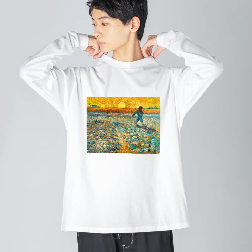 Art Baseのゴッホ / 種をまく人 / 1883  ビッグシルエットロングスリーブTシャツ