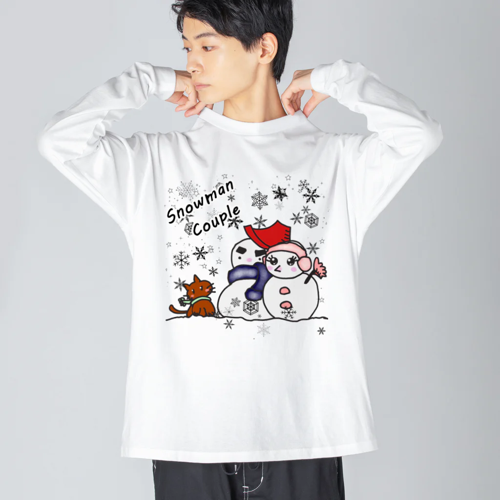 Oh!Challeの雪だるまちゃんカップル Big Long Sleeve T-Shirt