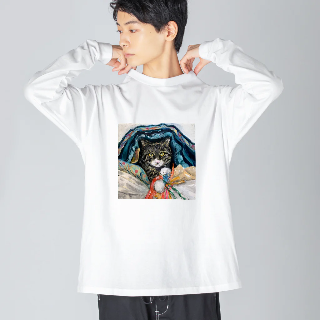 aomanecoのいたずら こねこ ビッグシルエットロングスリーブTシャツ