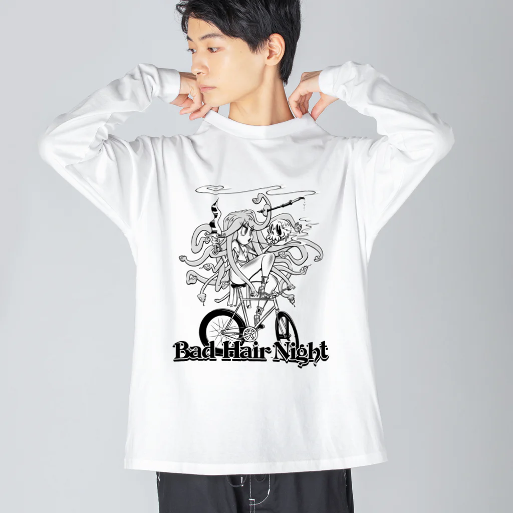 nidan-illustrationの“Bad Hair Night” ビッグシルエットロングスリーブTシャツ