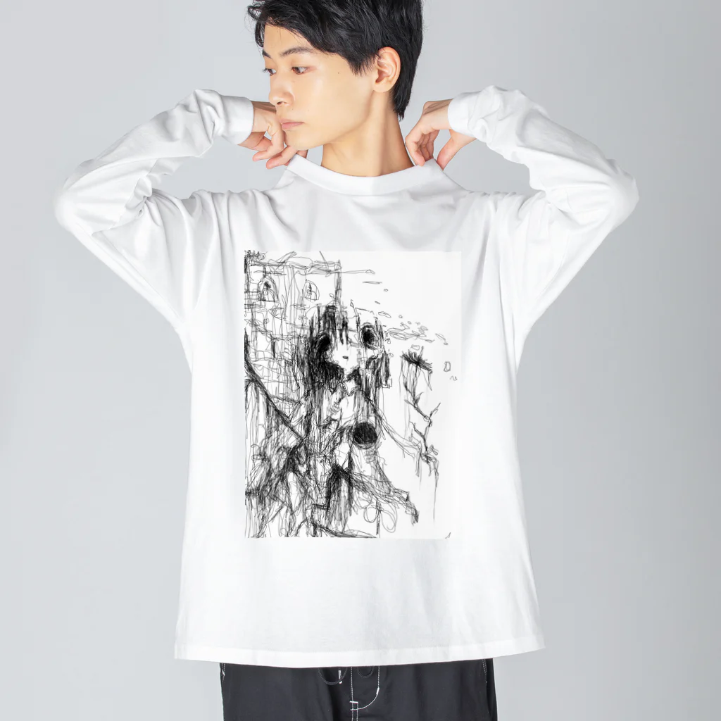 ヒダリーのlonely autism ビッグシルエットロングスリーブTシャツ