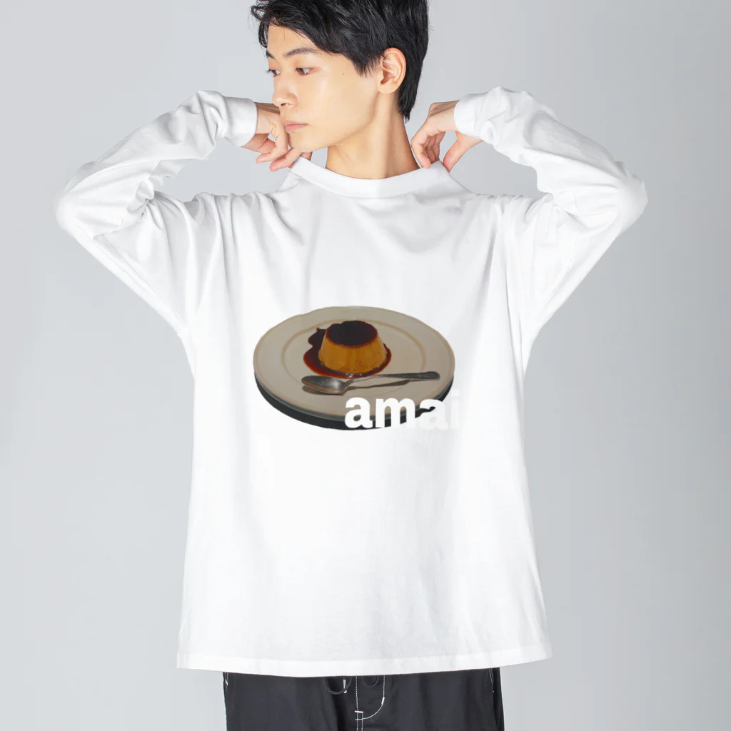 野菜と果実屋さんのあまいぷりん ビッグシルエットロングスリーブTシャツ