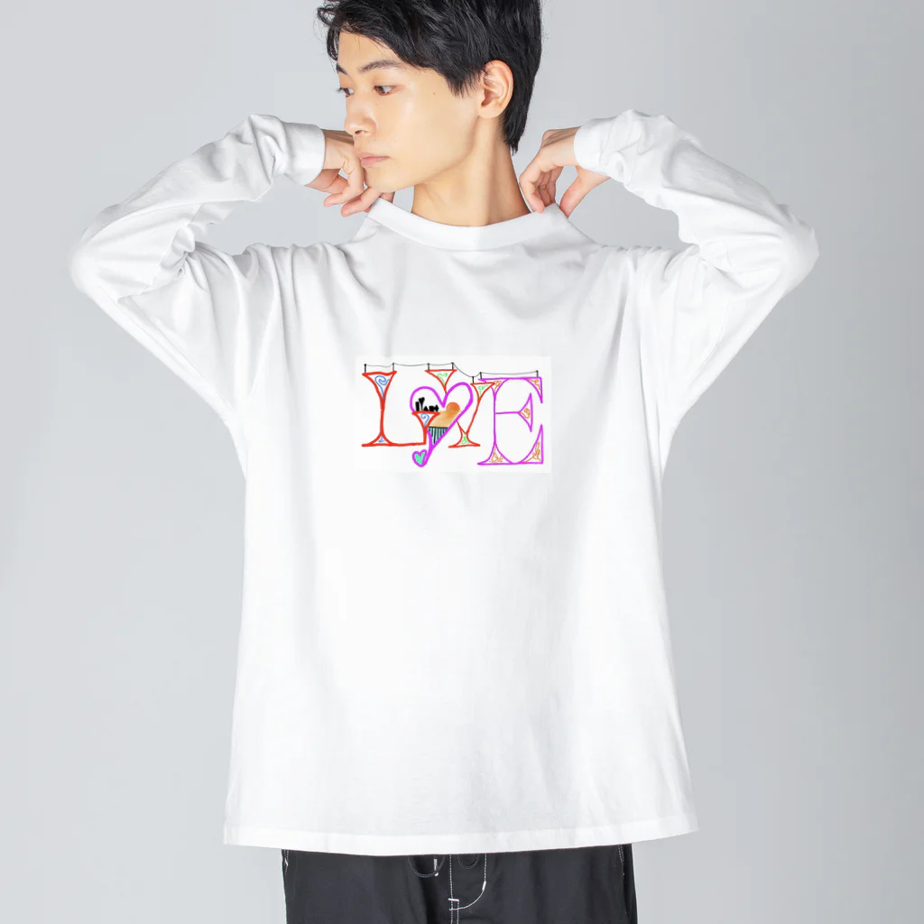 面白Tシャツ専門店の〰️loveを添えて〰️ Big Long Sleeve T-Shirt