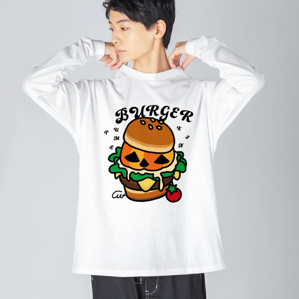 イラスト MONYAAT のバーガー ビッグシルエットロングスリーブTシャツ