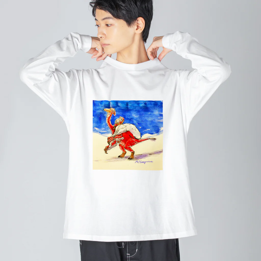 segasworksの恐竜とクリスマス ビッグシルエットロングスリーブTシャツ