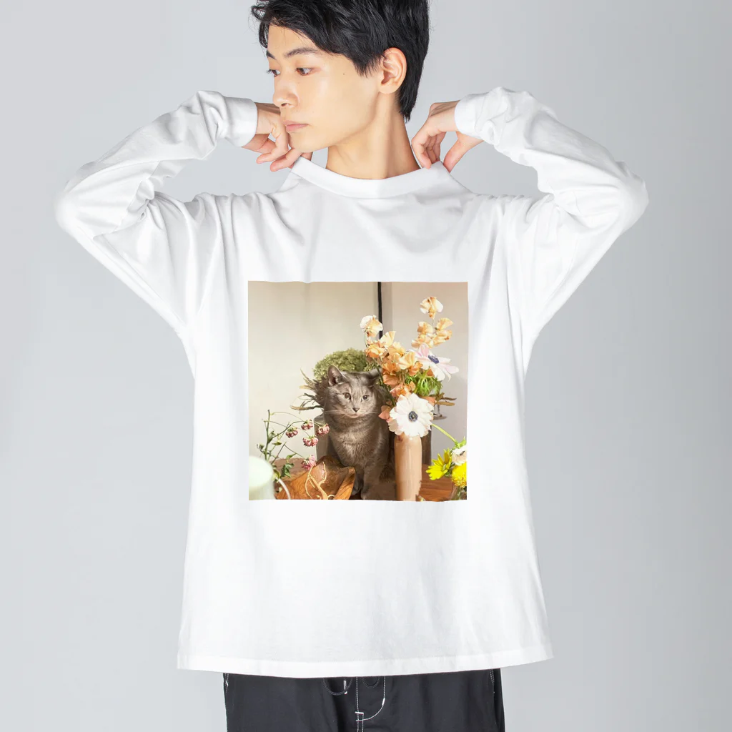 anti flowerの花の中のおしゃれハナちゃん ビッグシルエットロングスリーブTシャツ