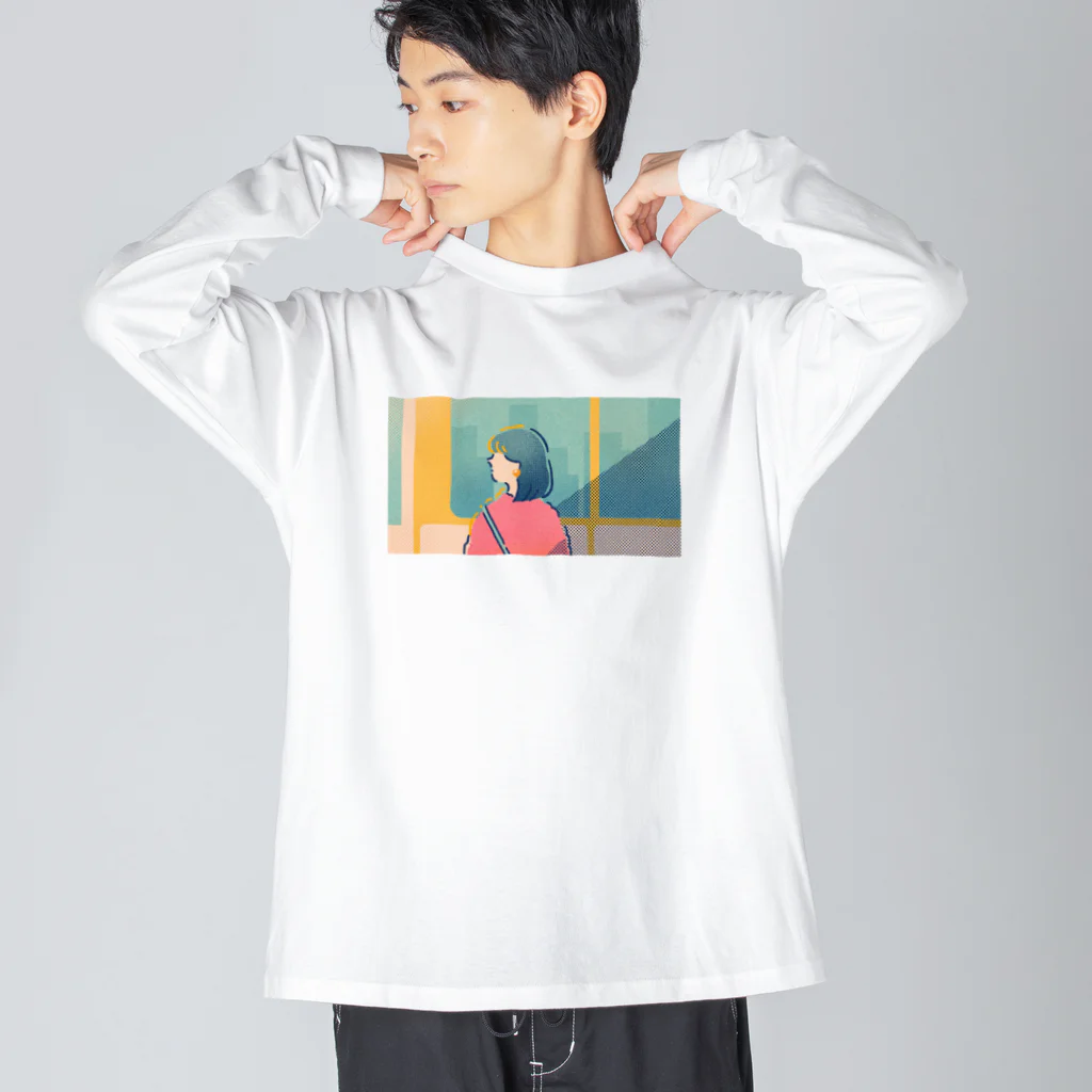 ちゃりんこのでんしゃ ビッグシルエットロングスリーブTシャツ