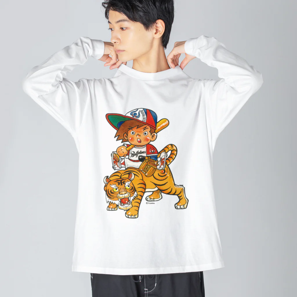 バッファ君  goods【近鉄バファローズ／1976-1996】の『虎！とら！トラ！』【バッファ君】 Big Long Sleeve T-Shirt