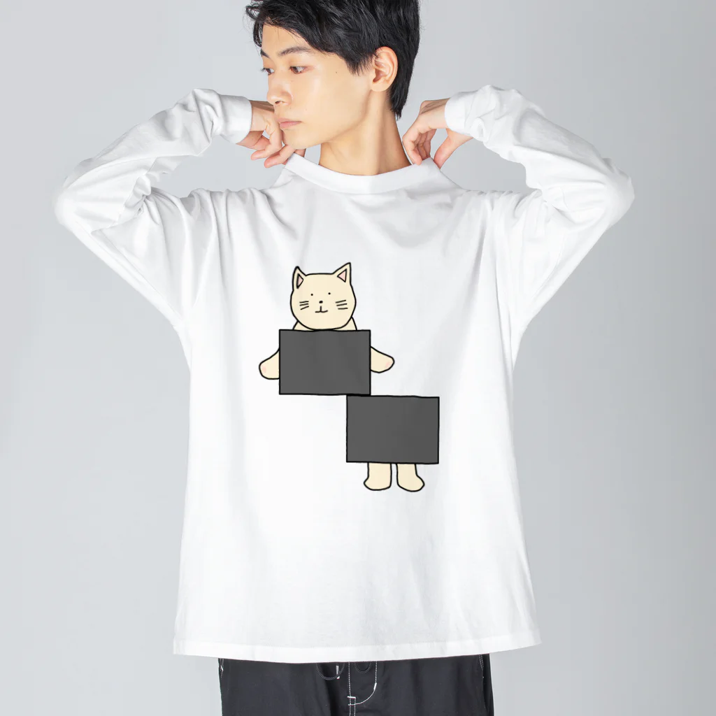 ＋Whimsyのイリュージョンねこ ビッグシルエットロングスリーブTシャツ