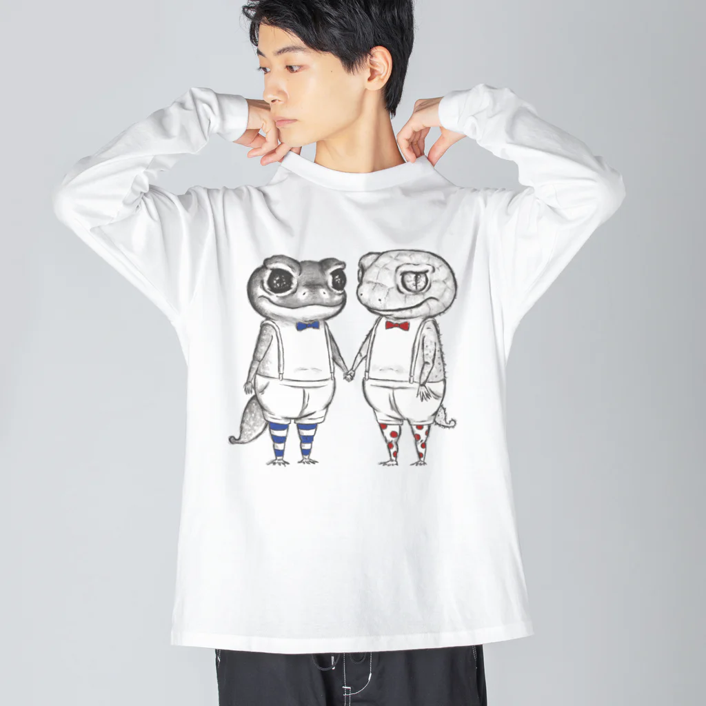 MIKAERUのナメハダタマオヤモリさんとオニタマオヤモリさん Big Long Sleeve T-Shirt