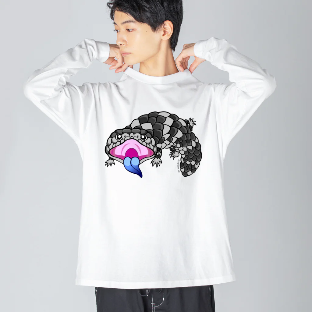 もむのふの爬虫類グッズやさんのマツカサトカゲちゃん ビッグシルエットロングスリーブTシャツ