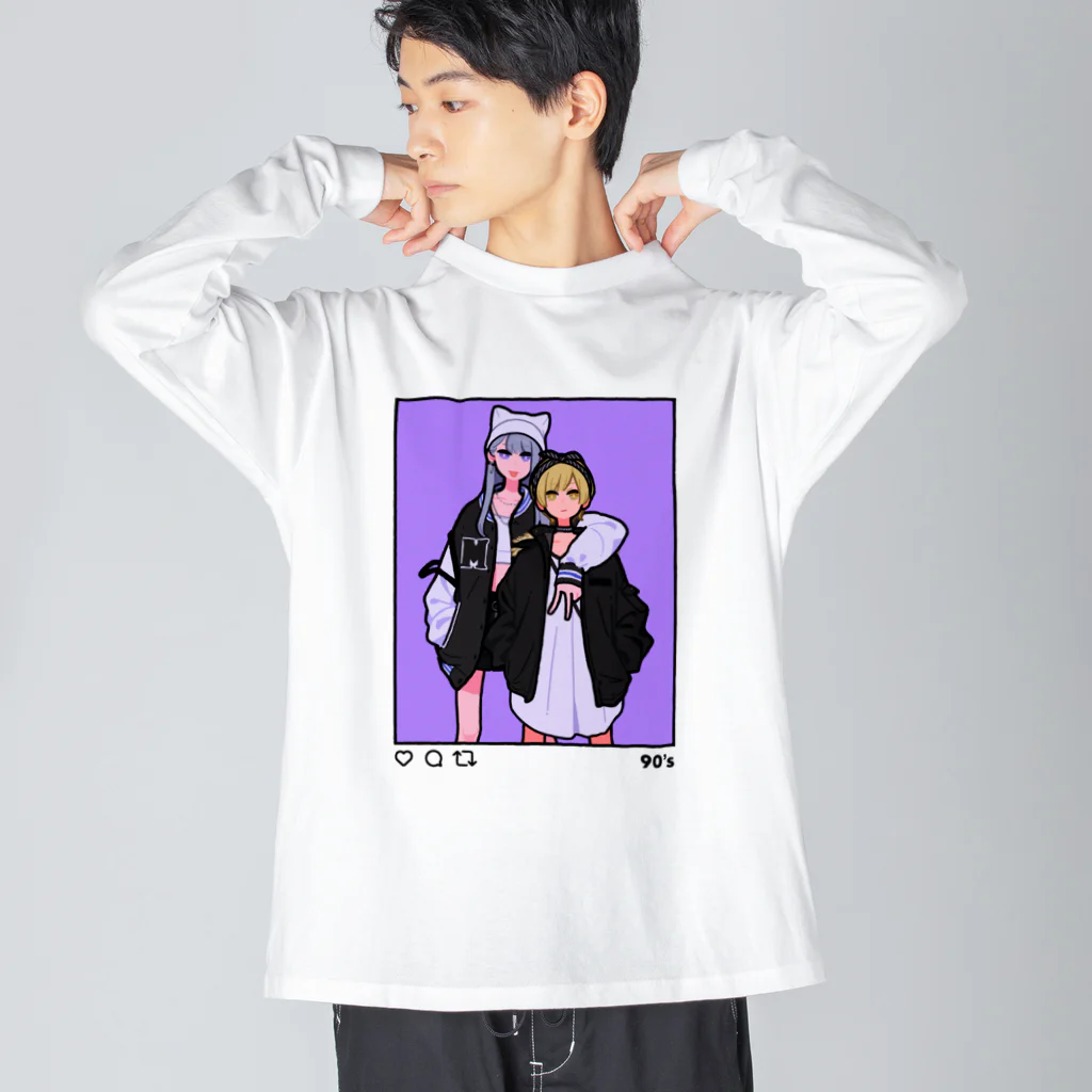 美好よしみの90's Girls Big Long Sleeve T-Shirt