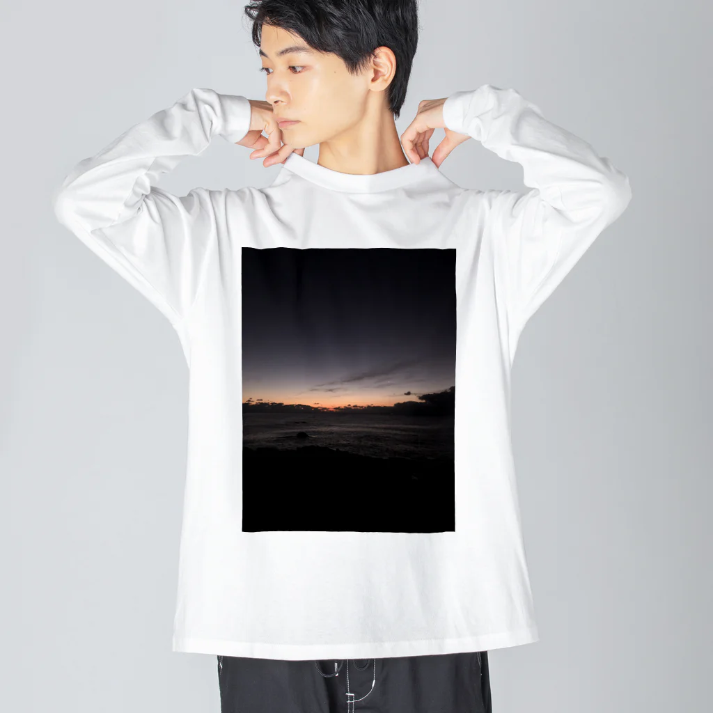 Fデザインの日の出前の景色 Big Long Sleeve T-Shirt