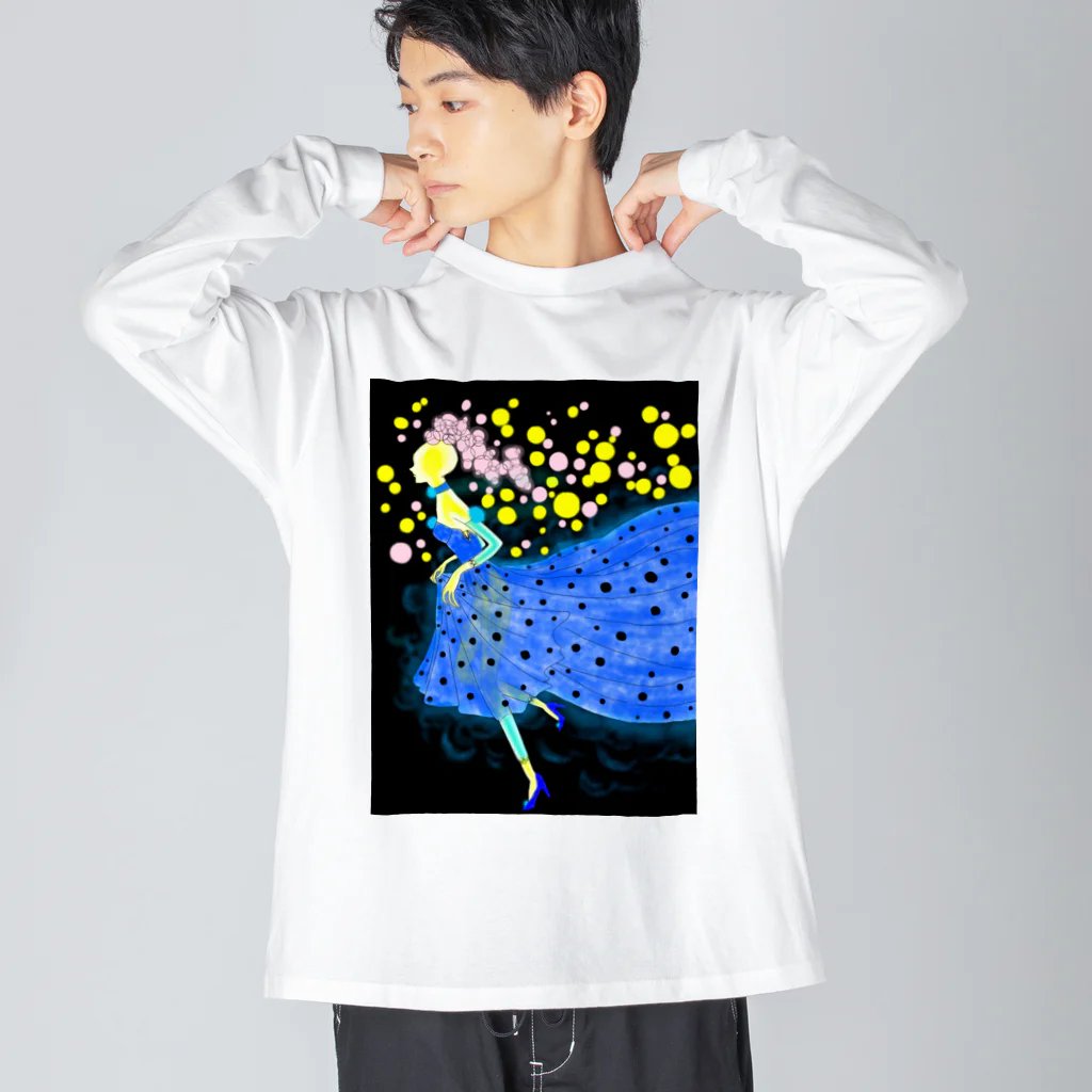 森のkumataroの星のスポットライト ビッグシルエットロングスリーブTシャツ