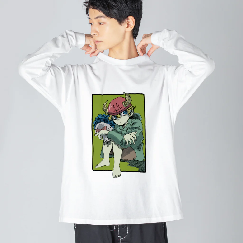 怪獣流通センターの独りぼっち怪獣と花束（奇跡） Big Long Sleeve T-Shirt