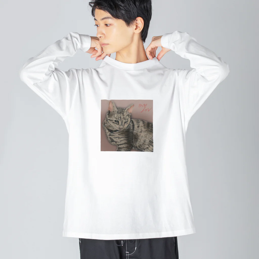 ポップヌードルのあずき猫 Big Long Sleeve T-Shirt