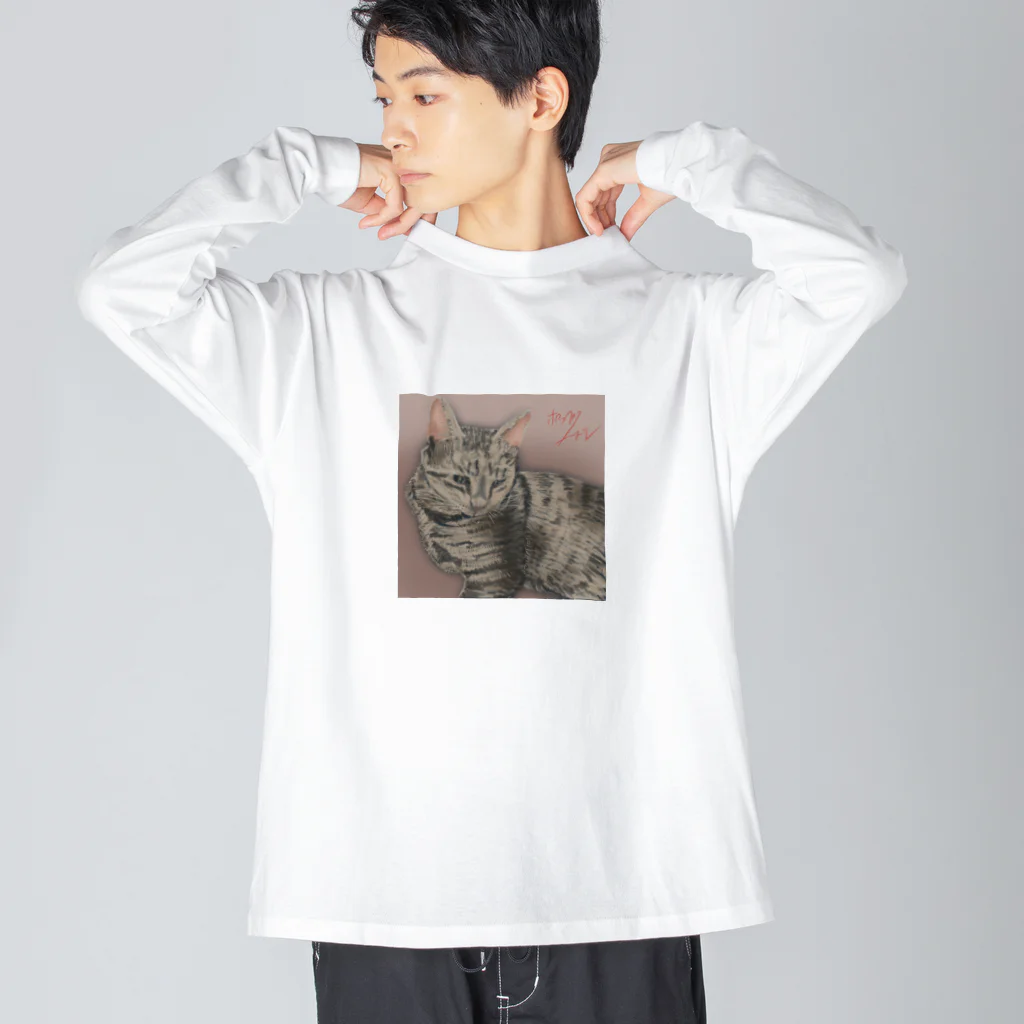 ポップヌードルのあずき猫 ビッグシルエットロングスリーブTシャツ