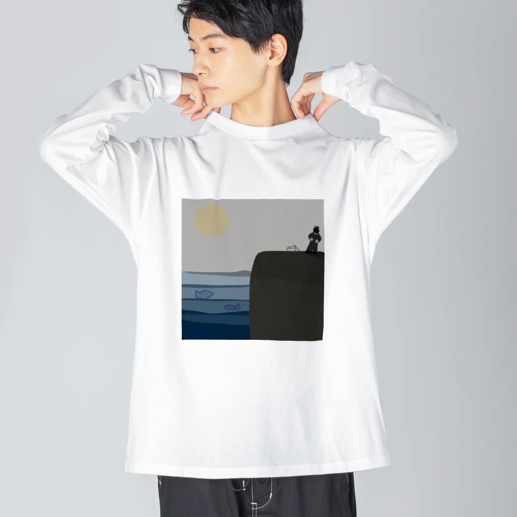 たまねこの釣りをする前 Big Long Sleeve T-Shirt