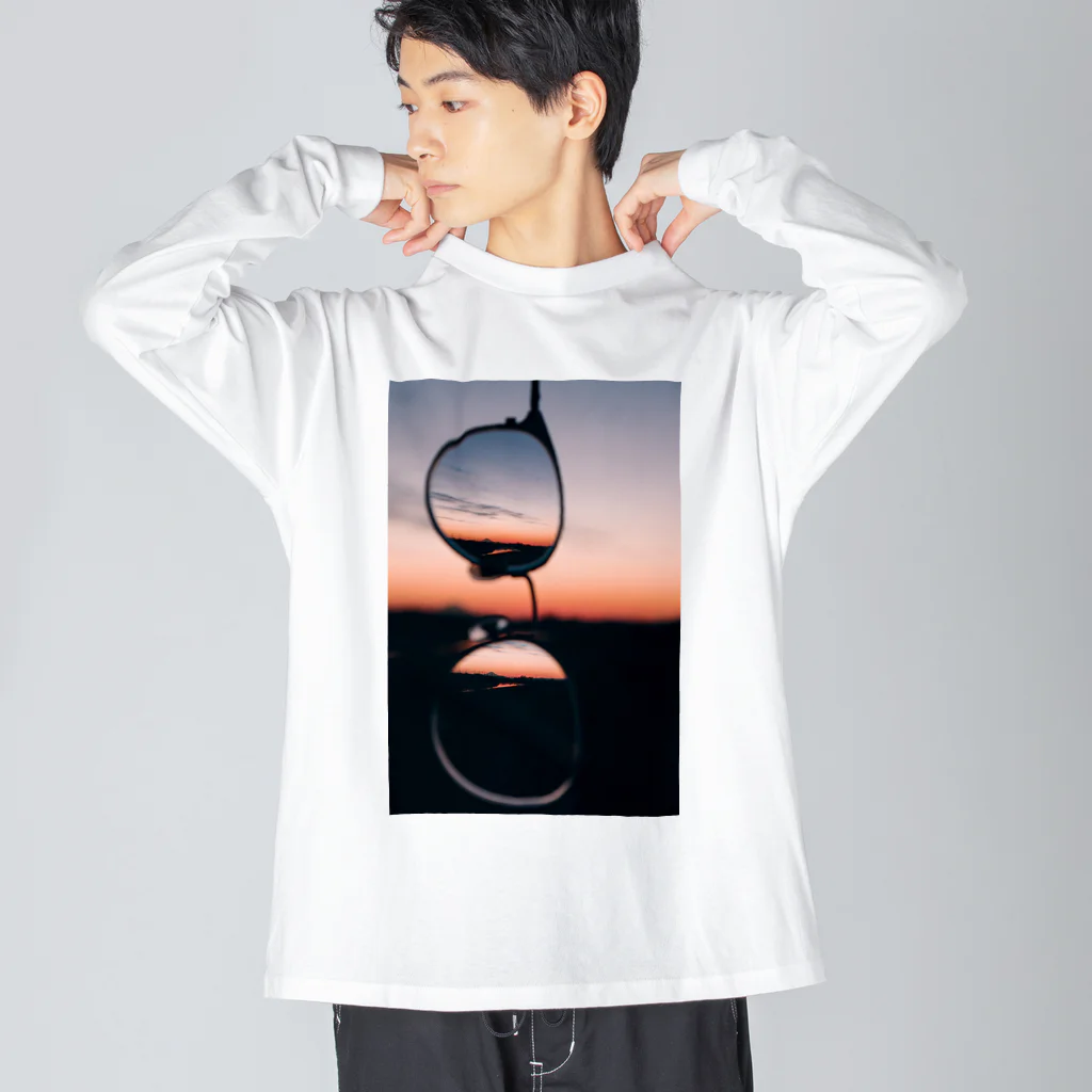 どんぐりの夕方の空 ビッグシルエットロングスリーブTシャツ