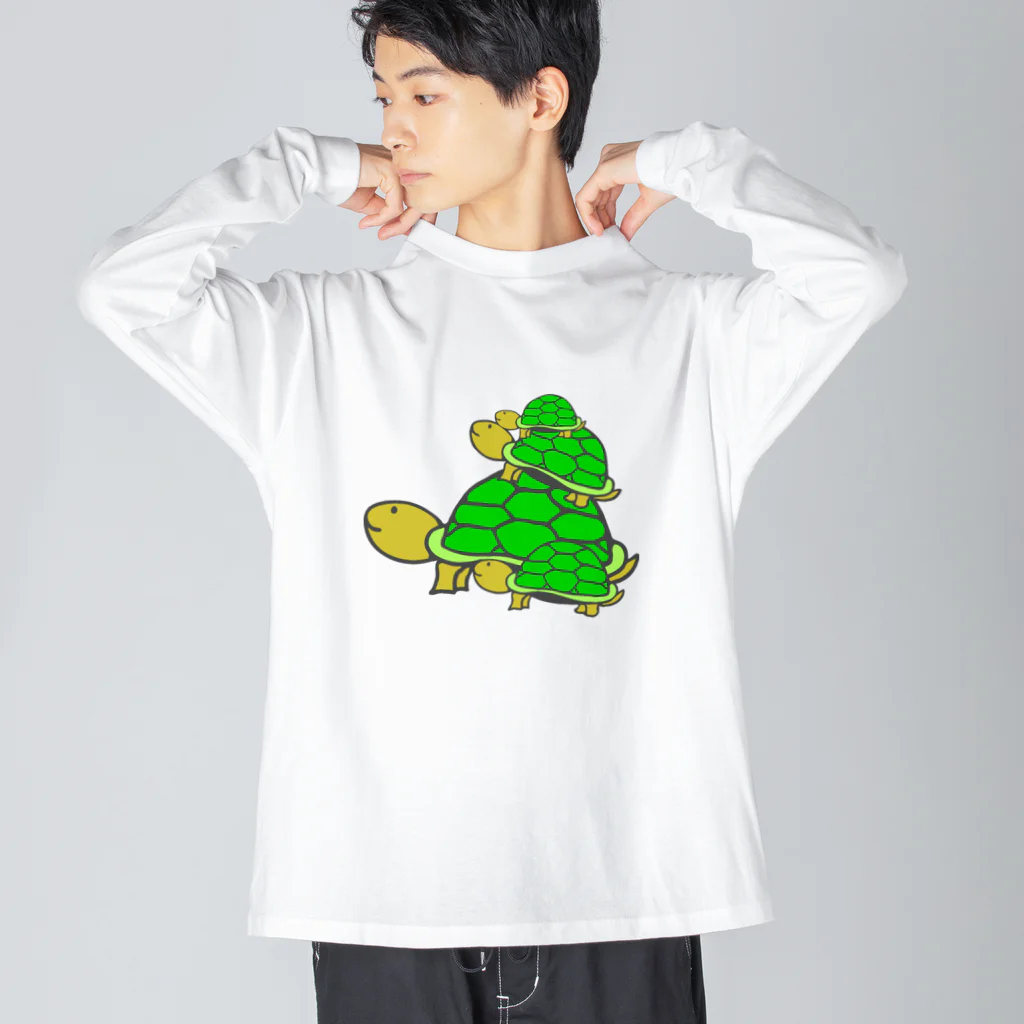 chicodeza by suzuriの可愛い亀の親子 Big Long Sleeve T-Shirt