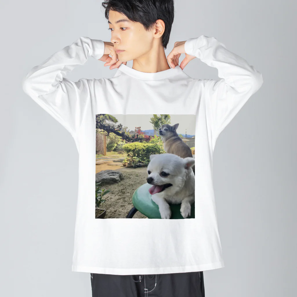 いぬいぬいぬの民家の犬 ビッグシルエットロングスリーブTシャツ