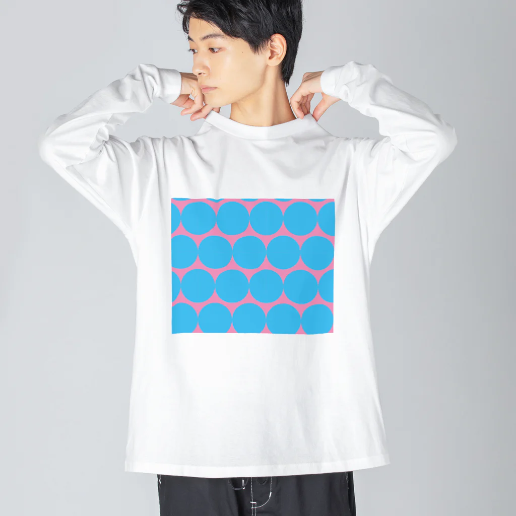 鳥式ナグの水玉模様 Big Long Sleeve T-Shirt