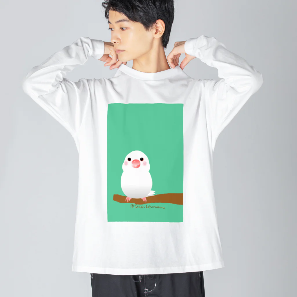 石丸沙織のポチャ白文鳥ちゃん ビッグシルエットロングスリーブTシャツ