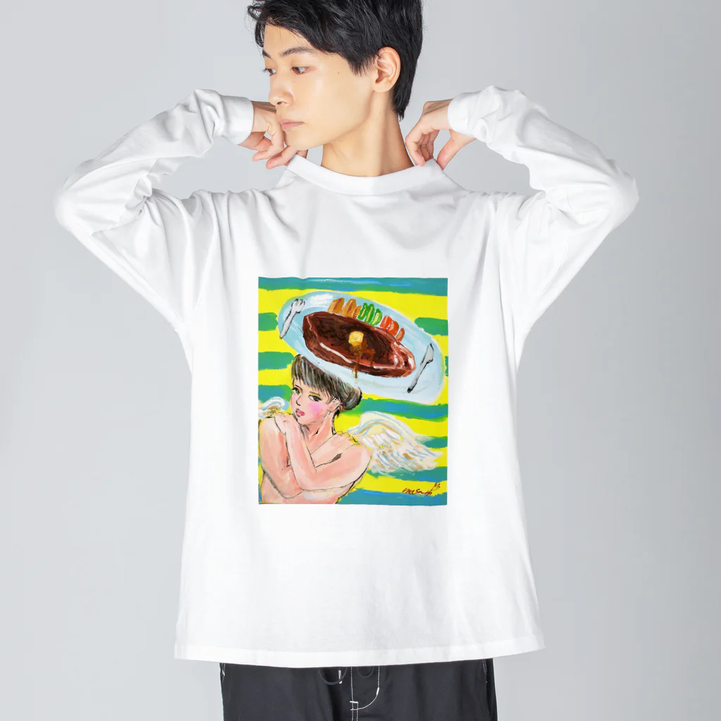 仏壇スイーツまさみのステーキガール Big Long Sleeve T-Shirt