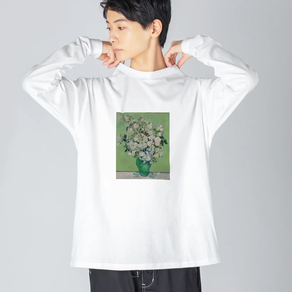 Masterpieceのゴッホ　/　バラ　Roses 1890 ビッグシルエットロングスリーブTシャツ