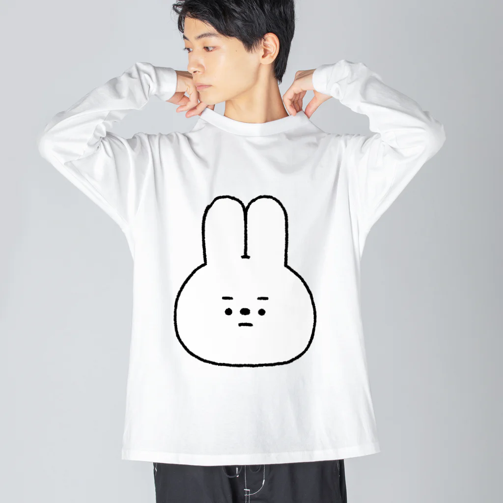 こつｗのおみせの量産うさぎ まゆげ ver.ホワイト Big Long Sleeve T-Shirt