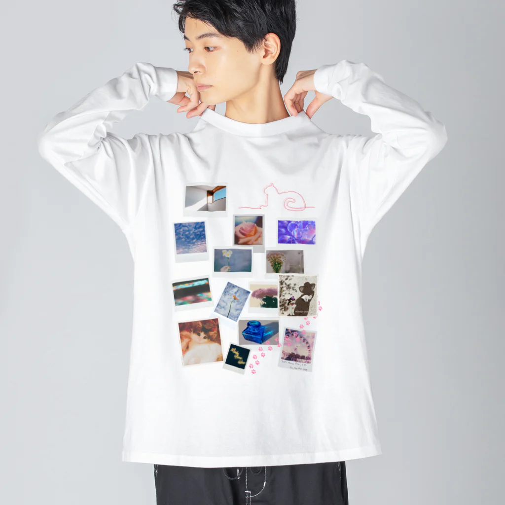 𝙈𝙊𝙈𝙊'𝙨 𝙎𝙝𝙤𝙥のMOMOとコラージュ ビッグシルエットロングスリーブTシャツ