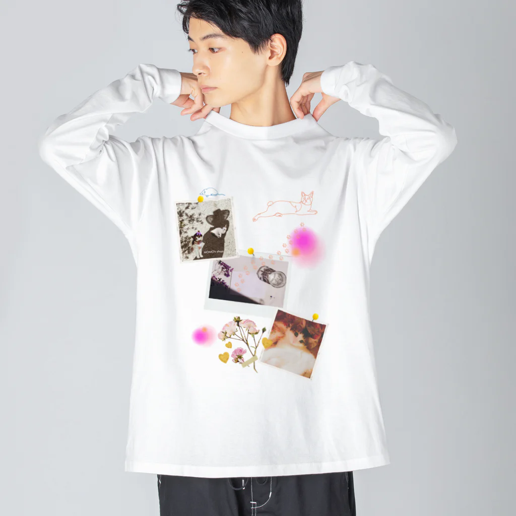 𝙈𝙊𝙈𝙊'𝙨 𝙎𝙝𝙤𝙥のMOMOとコラージュ-02 Big Long Sleeve T-Shirt