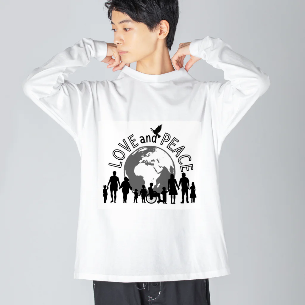 insparation｡   --- ｲﾝｽﾋﾟﾚｰｼｮﾝ｡のLOVE and PEACE Big Long Sleeve T-Shirt