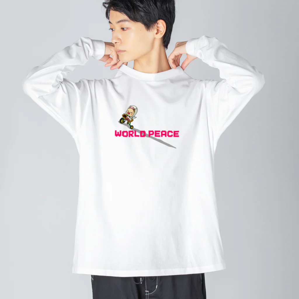 Siderunの館 B2の世界平和だよ！さげみちゃん（ドット文字） Big Long Sleeve T-Shirt