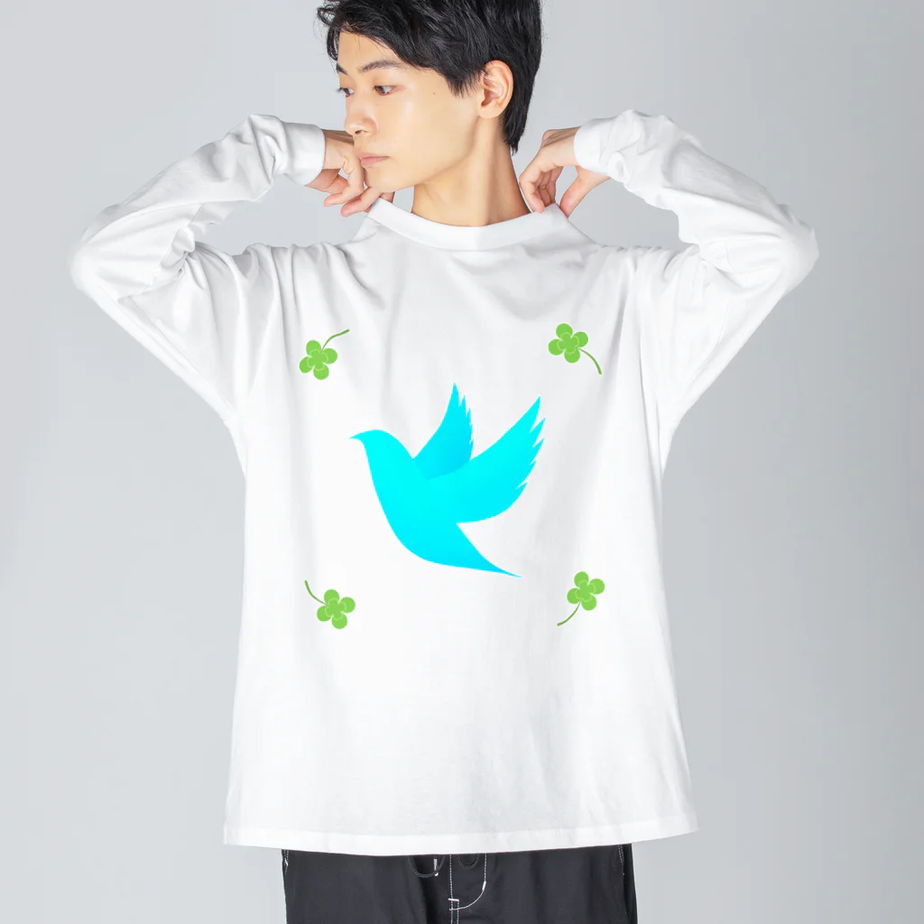 武者小路夕桐の青い鳥と四葉 Big Long Sleeve T-Shirt