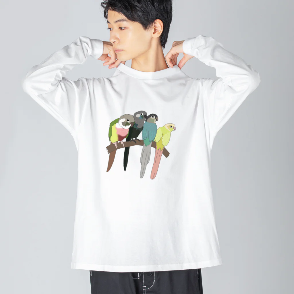 masumi maedaの寄り添う　ウロコインコ　 Big Long Sleeve T-Shirt