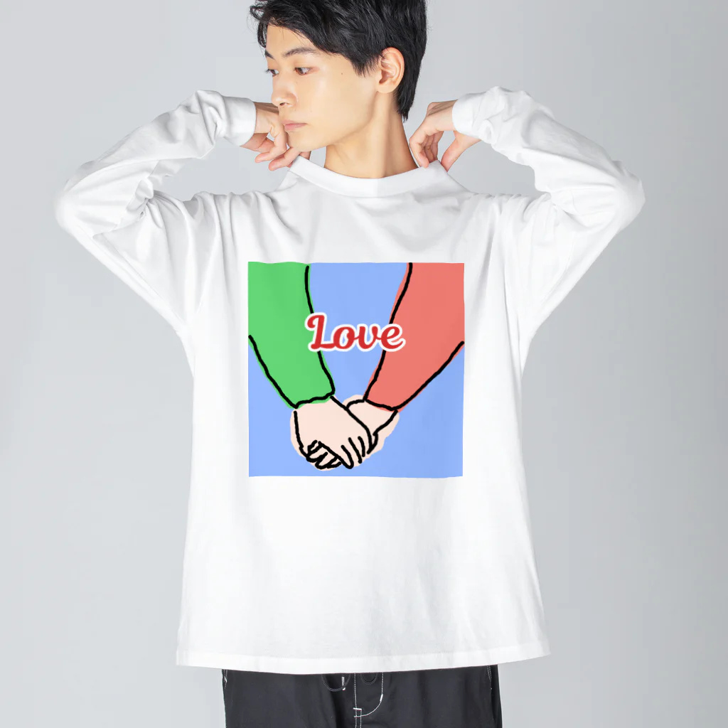 ハナのお店の手を繋ごう ビッグシルエットロングスリーブTシャツ