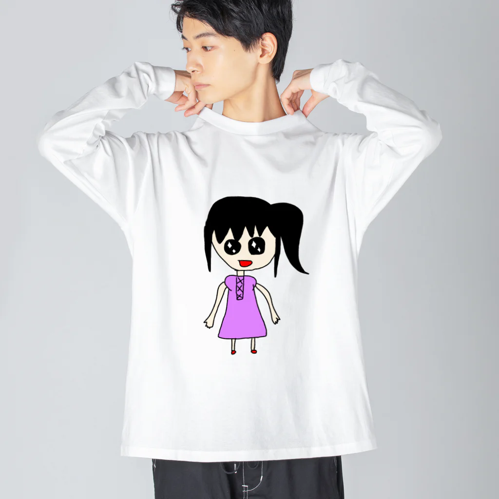 dokodemodoaの幼稚園児が描いたような絵 ビッグシルエットロングスリーブTシャツ