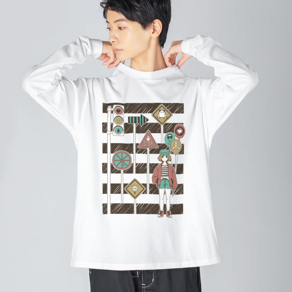 OKAKA屋の横断歩道 Big Long Sleeve T-Shirt