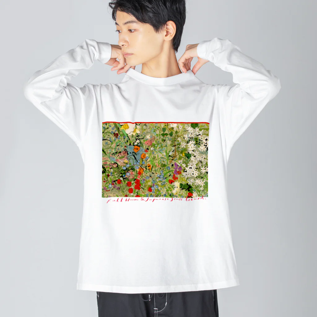 原倫子/ Tomoko HaraのFull bloom & Japanese grass lizard. Big Long Sleeve T-Shirt