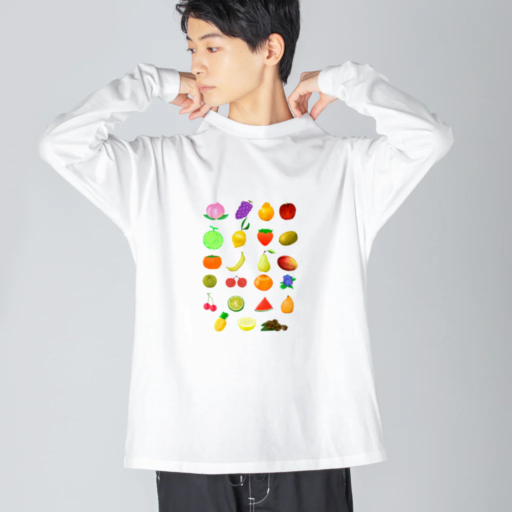 chicodeza by suzuriのフルーツいっぱい Big Long Sleeve T-Shirt