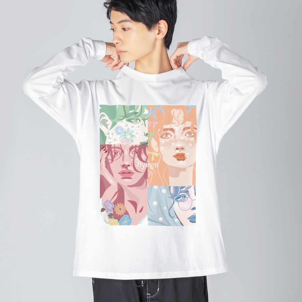 女の子詰め合わせ Hyu Ge イラスト Hyu Ge のビッグシルエットロングスリーブtシャツ通販 Suzuri スズリ