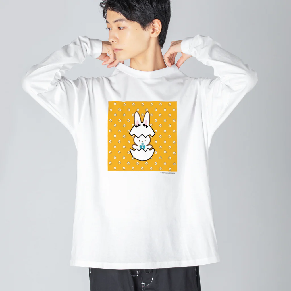 WORDMAN　SHOPのたまごドットからうさぎ誕生？うさぎビッグオレンジ！！！ Big Long Sleeve T-Shirt