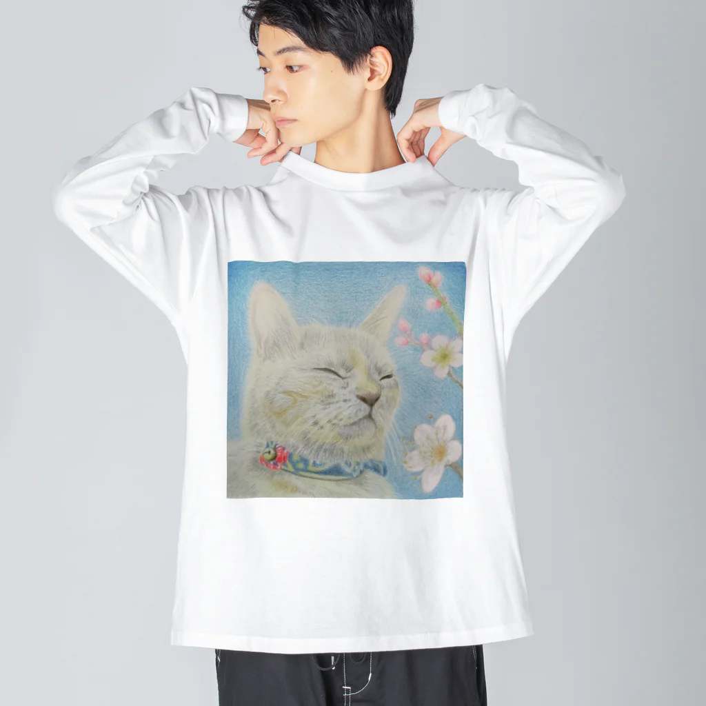 理絵のねこ ぬくぬく Big Long Sleeve T-Shirt