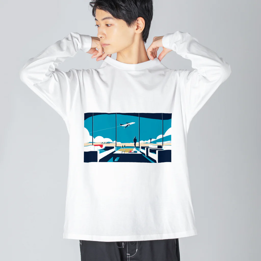 水風呂ざぶーんの旅行いきたい ビッグシルエットロングスリーブTシャツ