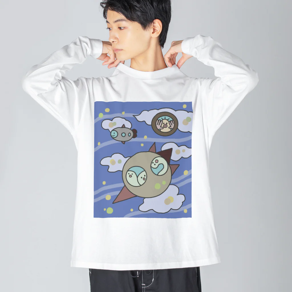 黒ずくめのポメラニアンの宇宙315号線 Big Long Sleeve T-Shirt