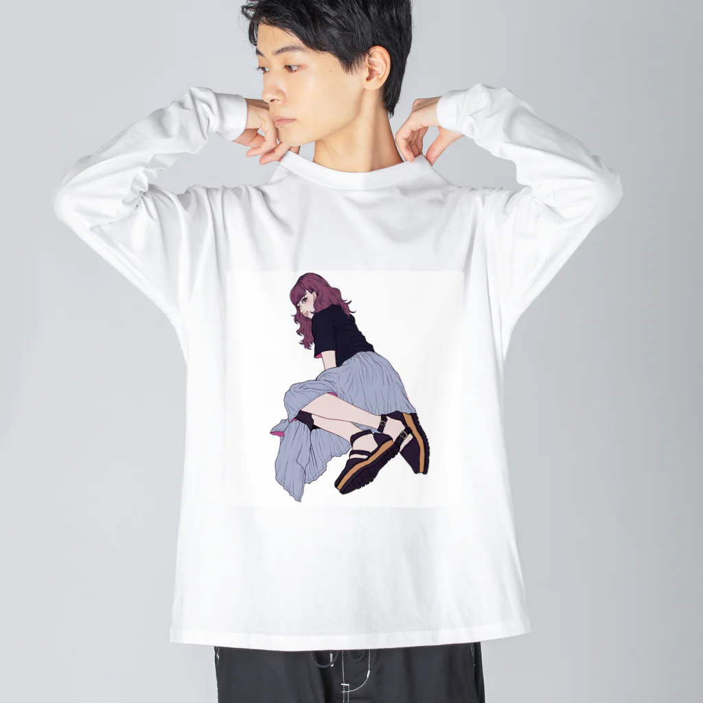 空き家のロングスカートちゃん（背景なし） Big Long Sleeve T-Shirt